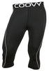 COOVY Men's Lightweight Base Layer 3/4 Length Pants (black)