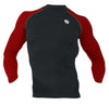 COOVY Men's Long Sleeve Lightweight Compression Base Layer Shirts (black/red)