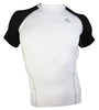 COOVY Men's Short Sleeve Lightweight Base Layer Top (white/black)