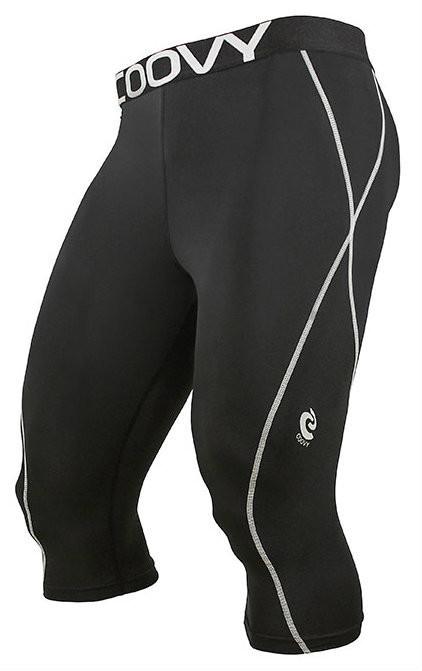 COOVY Men's Midweight Compression Base Layer 3/4 Length Pants (black)