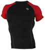 COOVY Men's Short Sleeve Lightweight Base Layer Top (black/red)
