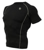 COOVY Men's Short Sleeve Lightweight Top (black, light reflective back)