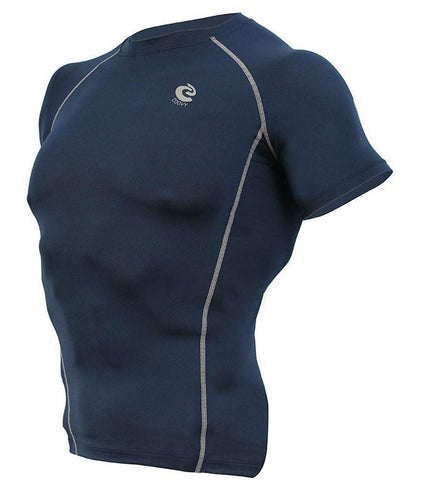 COOVY Men's Short Sleeve Lightweight Top (navy, light reflective back)