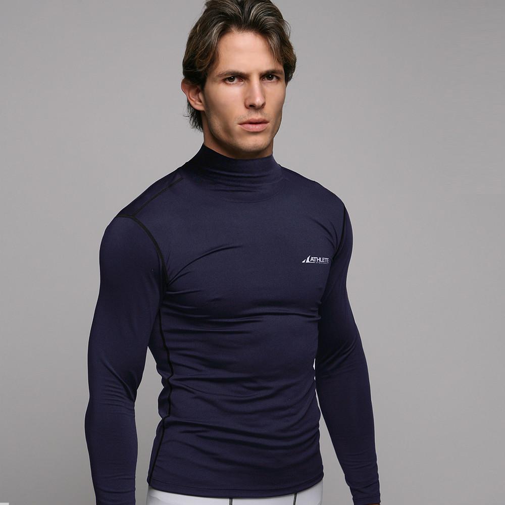 ATHLETE Men's Lightweight Compression Base Layer Long Sleeve Mock Neck  Shirt, Style B05