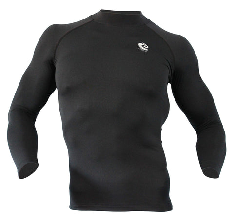COOVY Men's Thermal Compression Base Layer Long Sleeve Mock Neck Top (dark gray) style 221