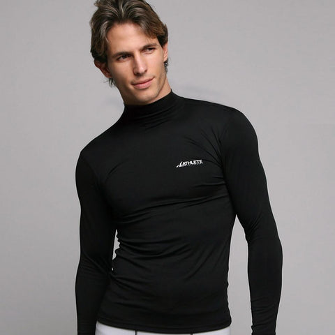 ATHLETE Men's Lightweight Compression Base Layer Long Sleeve Mock Neck Shirt, Style B05 - Athlete Beyond - Men - Top - 1