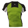 COOVY Men's Short Sleeve Lightweight Premium Base Layer Top (Green/Charcoal/White)